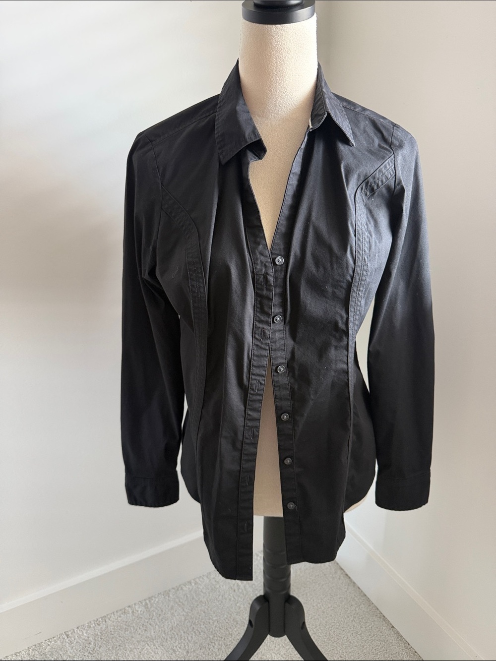Express Men's Black Button-Down Dress Shirt